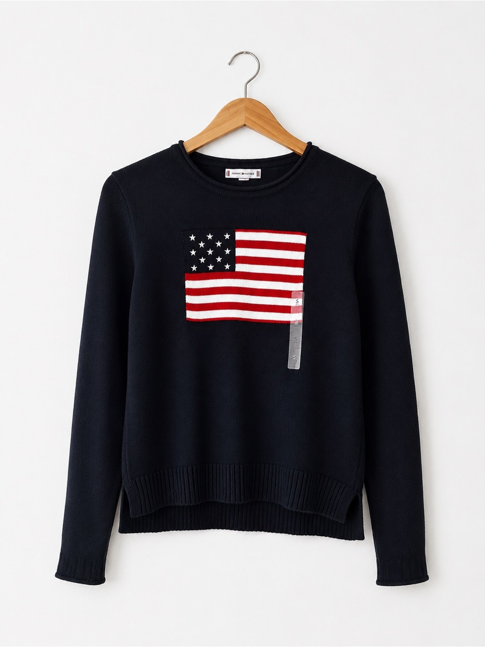American Flag Rollneck Sweater 100% Cotton